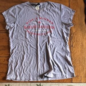 Harley-Davidson Gray and Red Women's Tee